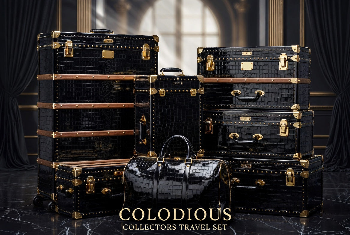 Colodious "LEGACY TRAVEL SET" Croc Printed 100% Genuine Leather. (Lifetime Warranty)