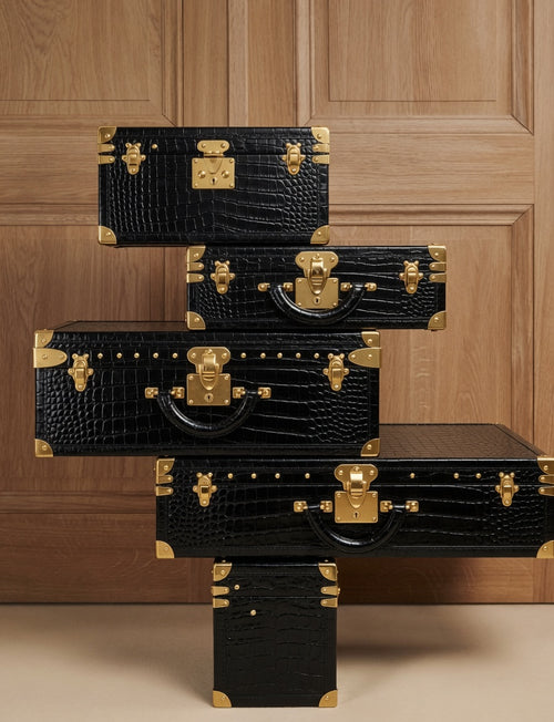 Colodious "LEGACY TRAVEL SET" Croc Printed 100% Genuine Leather DUFFLE & TRUNKS. (Lifetime Warranty)