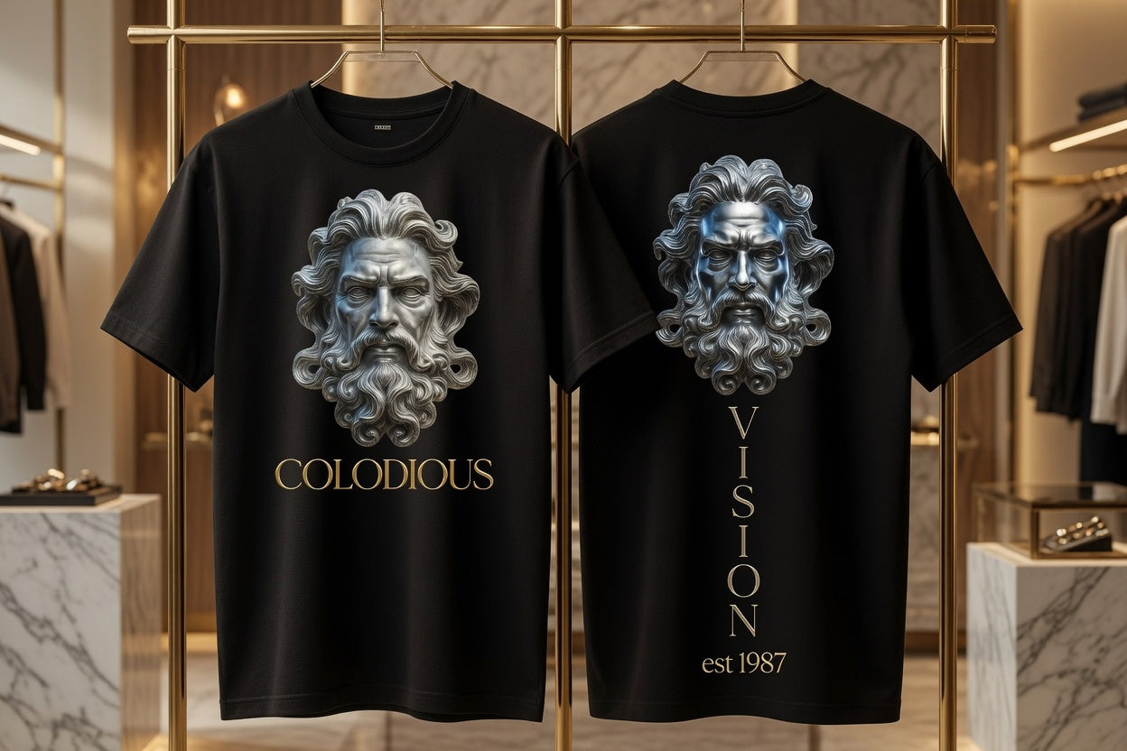 MENS "VISION" Founders n Builders Black and Chrome T-Shirt