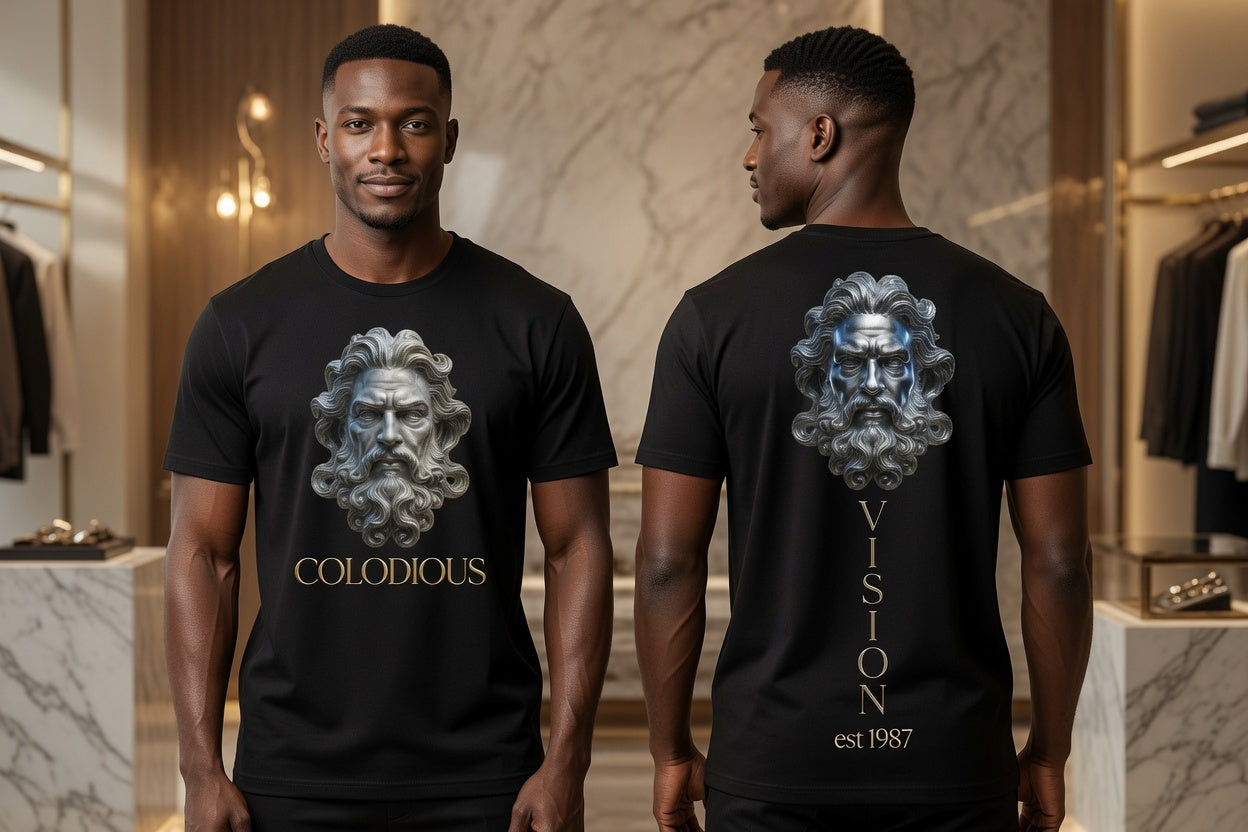 MENS "VISION" Founders n Builders Black and Chrome T-Shirt