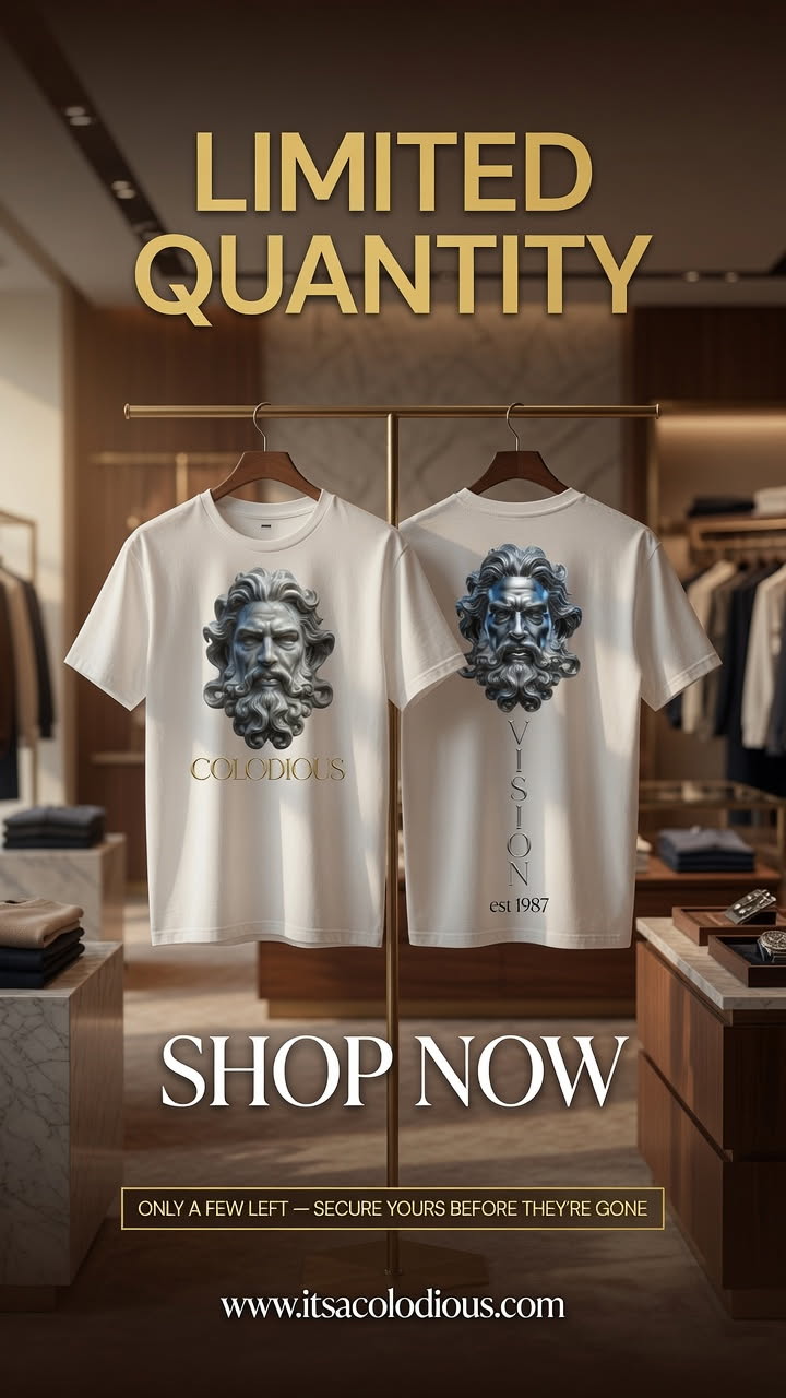 MENS "VISION" Founders n Builders White and Chrome T - Shirt..